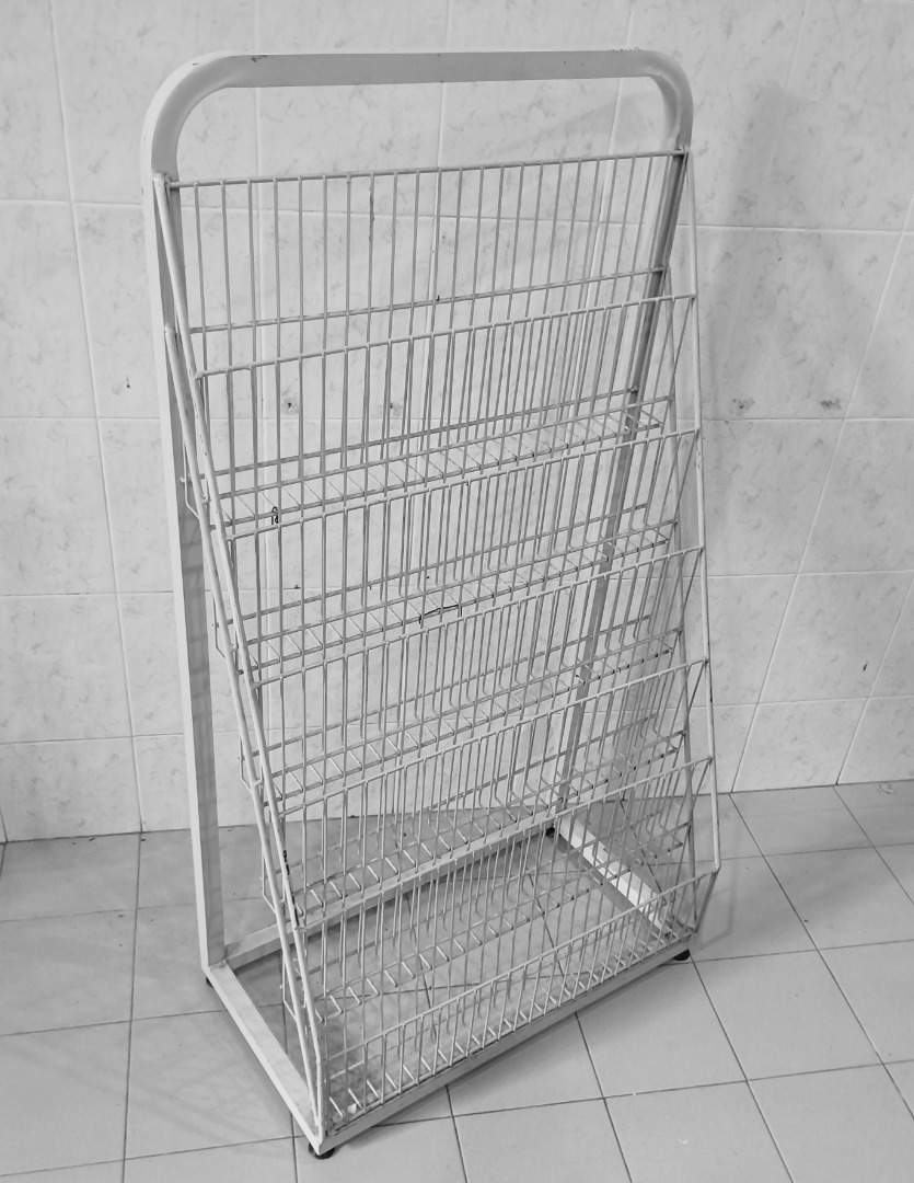 Magazine and Book Rack 6 Level Steel Rack Display, Furniture & Home