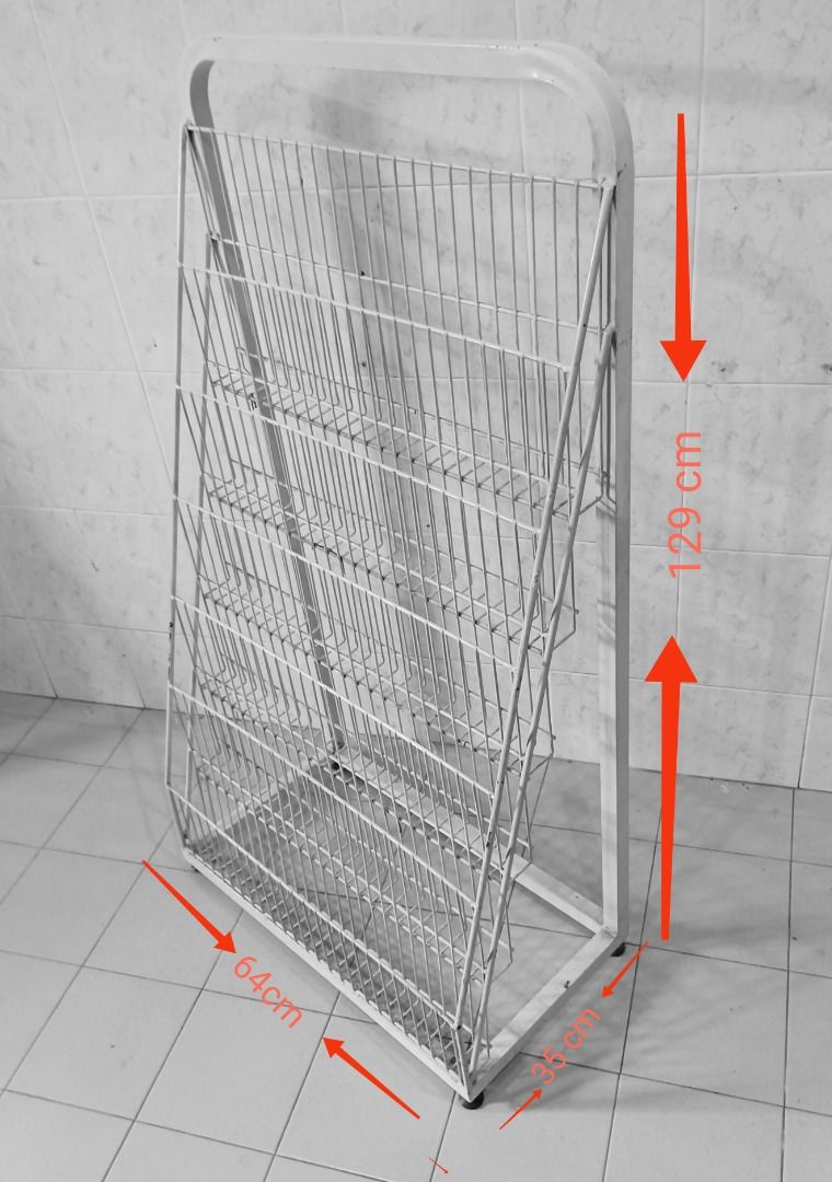 Magazine and Book Rack 6 Level Steel Rack Display, Furniture & Home