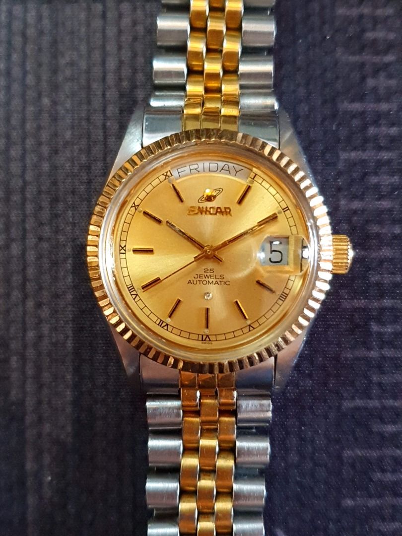 MD047 Enicar Day Date Two Tone President Automatic Watch