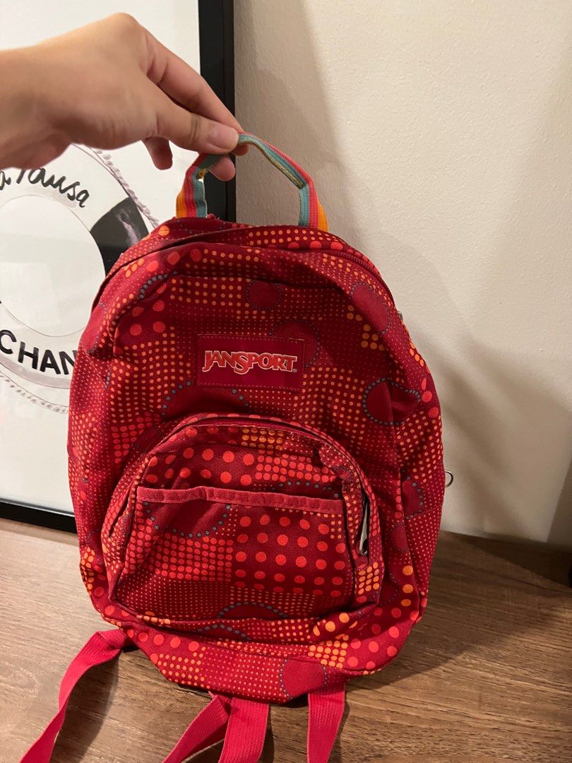 Mini Red Jansport Backpack, Women's Fashion, Bags & Wallets, Backpacks