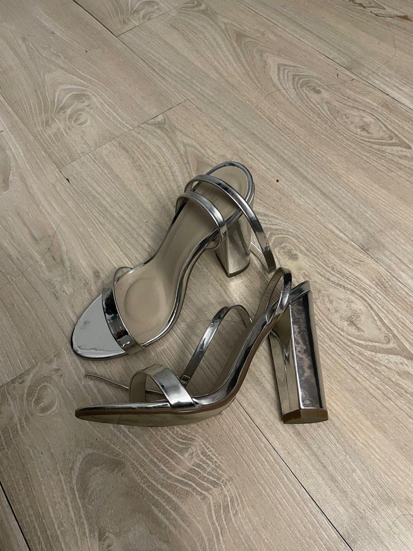 Missguided silver top heels