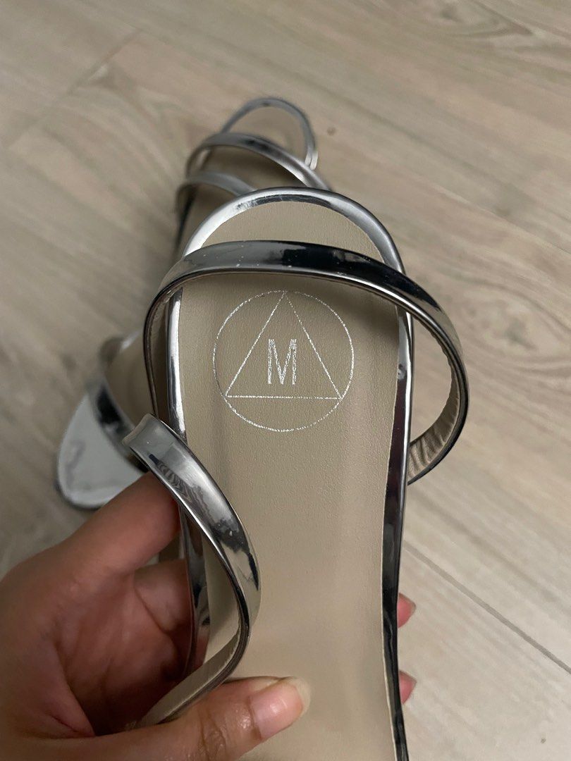 Missguided top silver heels