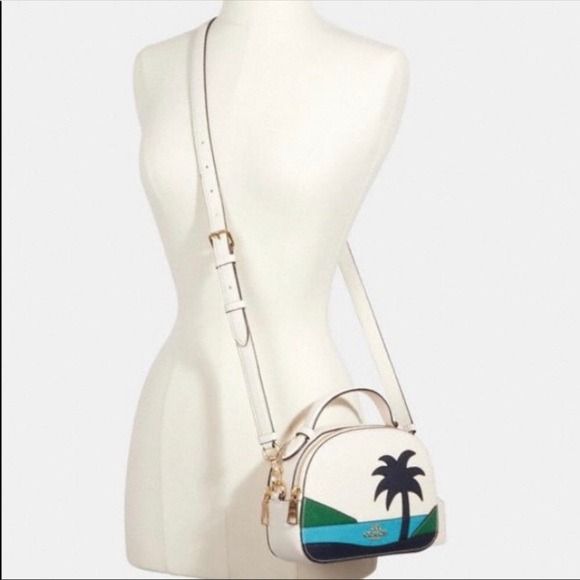 New Coach Original Serena Satchel Chalk Multi Sunset Motif