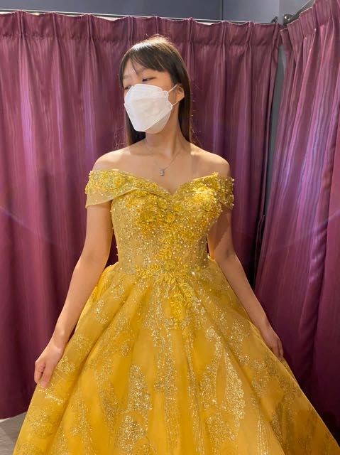 Wedding discount gown yellow