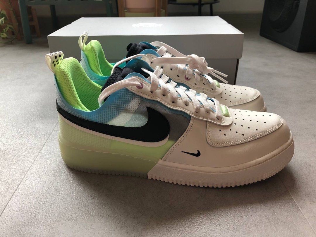 Nike Air Force 1 React Sail Black Barely Volt