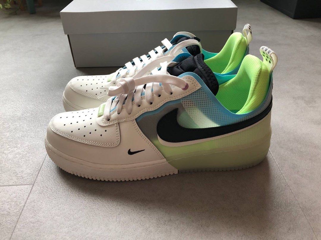 Nike Air Force 1 React Sail Barely Volt Sample | Size 9, Sneaker in White/Green/Blue