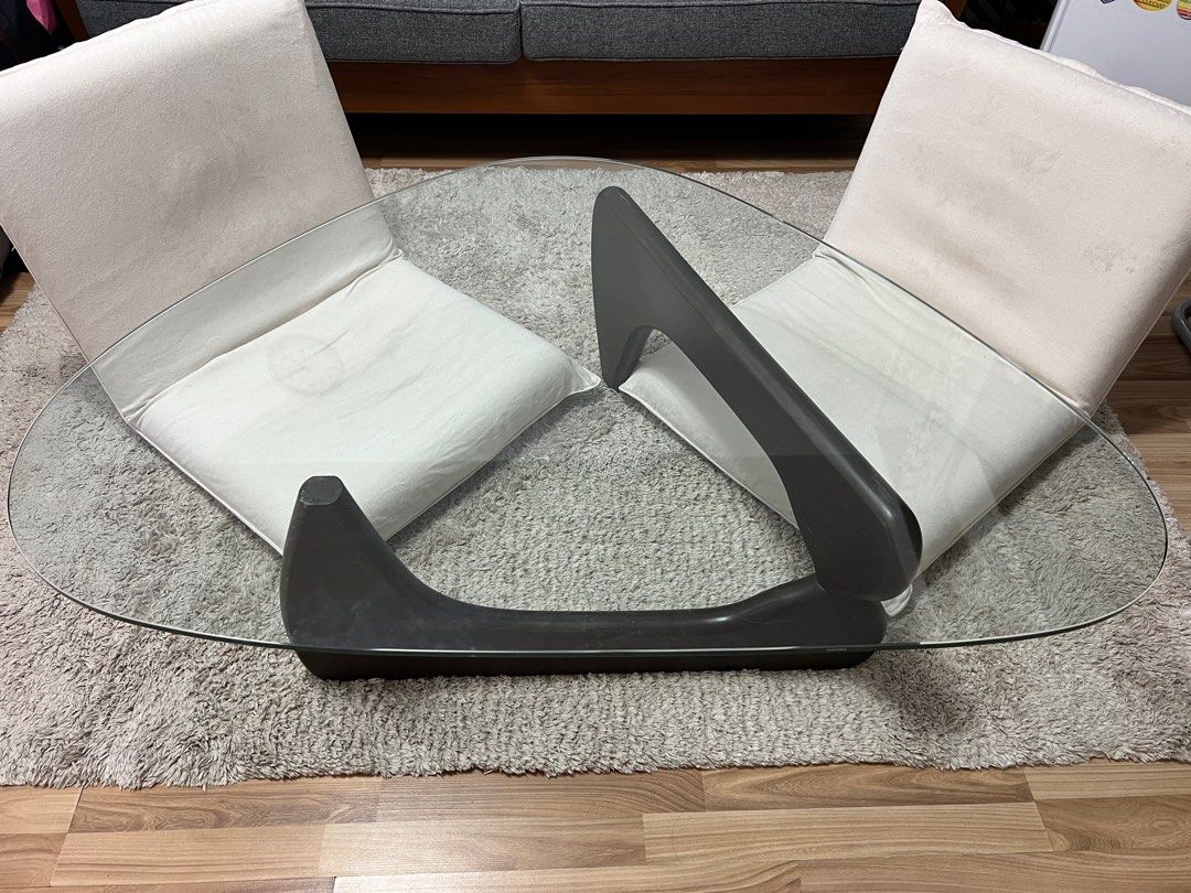 Noguchi coffee table (replica) black ash wood base, Furniture & Home Living, Kitchenware