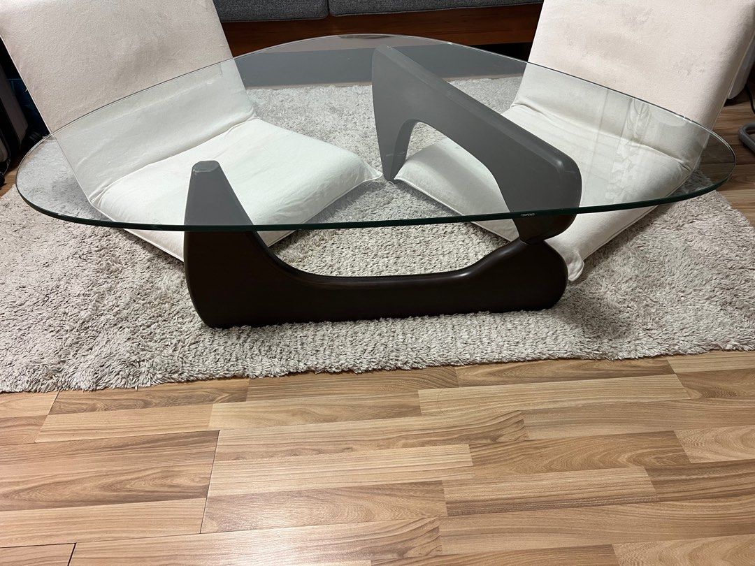 Noguchi coffee table (replica) black ash wood base, Furniture & Home Living, Kitchenware