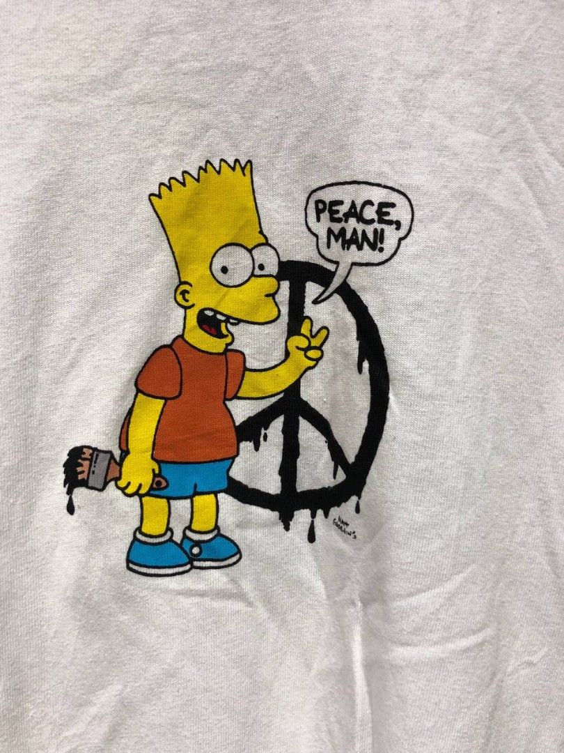 Off White Bart Simpson Peace tee Luxury Apparel on Carousell