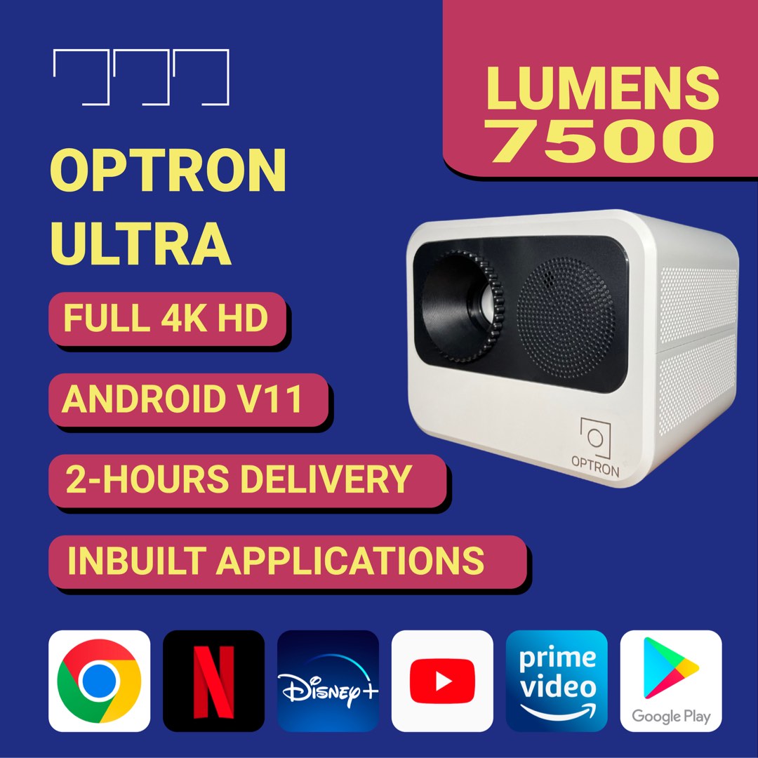 Optron ultra android projector, portable projector, HD projector