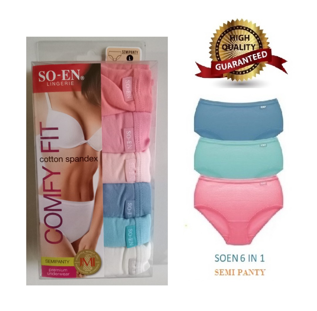 Original SOEN Semi Panty Cotton Spandex 6-in-1 Pack (6in1 Semi