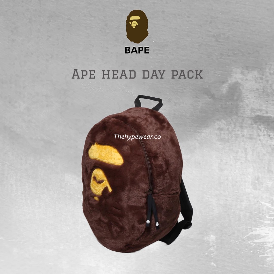 BAPE Ape Head Day Pack Backpack BrownBAPE Ape Head Day Pack Backpack Brown  - OFour