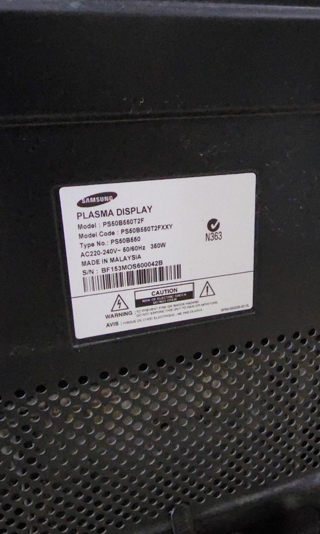 Samsung Series 5 Plasma TV 50 Inch PS0b550T2F, TV & Home Appliances, TV