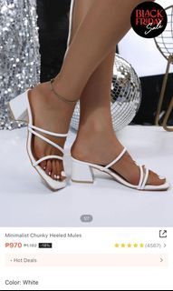 shein minimalist chunky heeled mules
