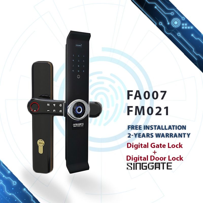 SINGGATE digital wooden door and gate lock FA007 bundle set, Furniture