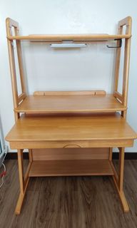 Solid Wood Computer Desk w/ Printer Shelf