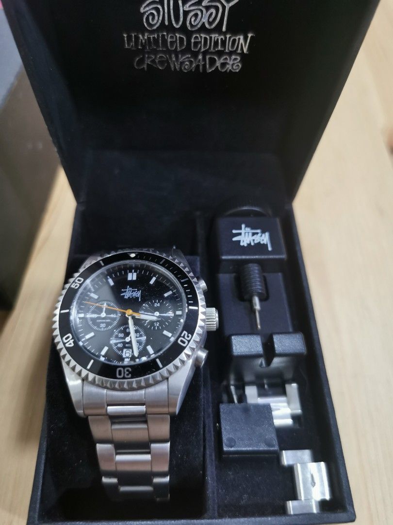 OLD STUSSY CREWSADER 腕時計特徴クロノグラフ風防防水 - 腕時計(アナログ)