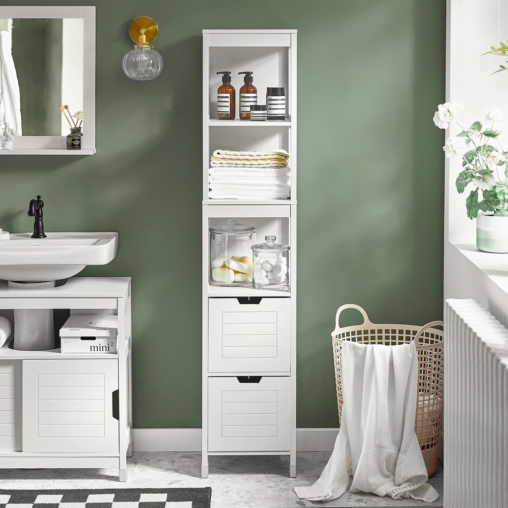Tall Bathroom Storage Cabinet With 3 Shelves And 2 Drawers Furniture Home Living Other On Carou