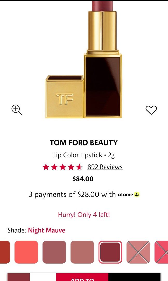 Tom Ford Lipstick 69 night mauve, Beauty & Personal Care, Face, Makeup on  Carousell
