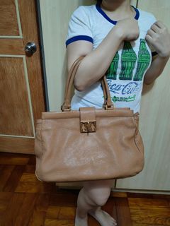 Tori Burch large brown leather satchel purse