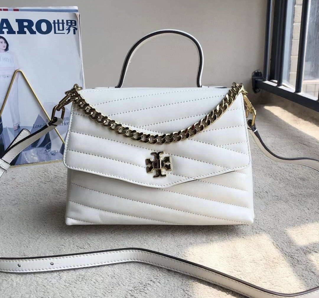 Tory Burch Kia Chevron Top Handle Luxury Bags Wallets on Carousell