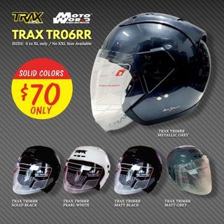 Trax PSB APPROVED TR06RR Open Face Motorcycle Helmet