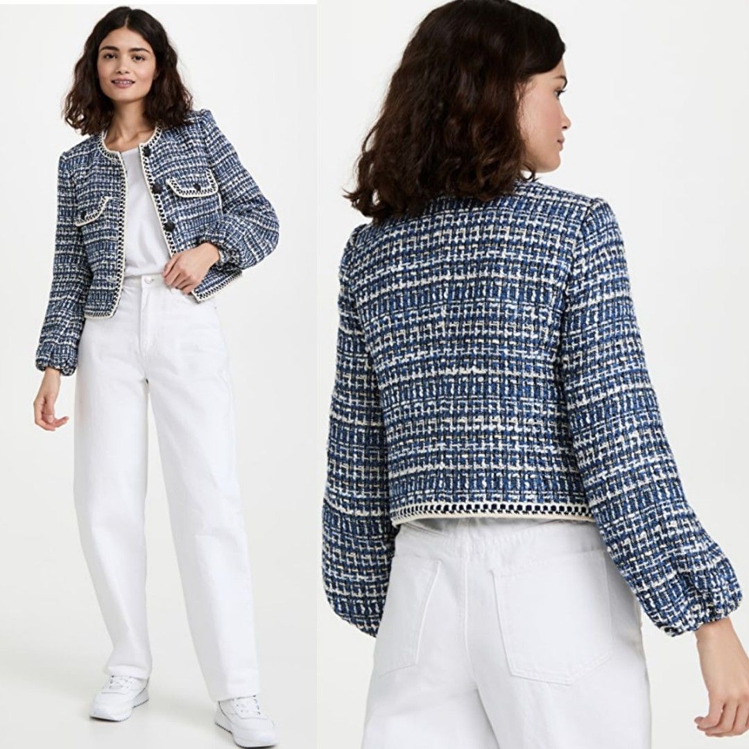 Veronica Beard Cooke Double Breasted Dickey Jacket Brim Tweed Jacket Women s Fashion Coats Jackets and Outerwear on Carousell