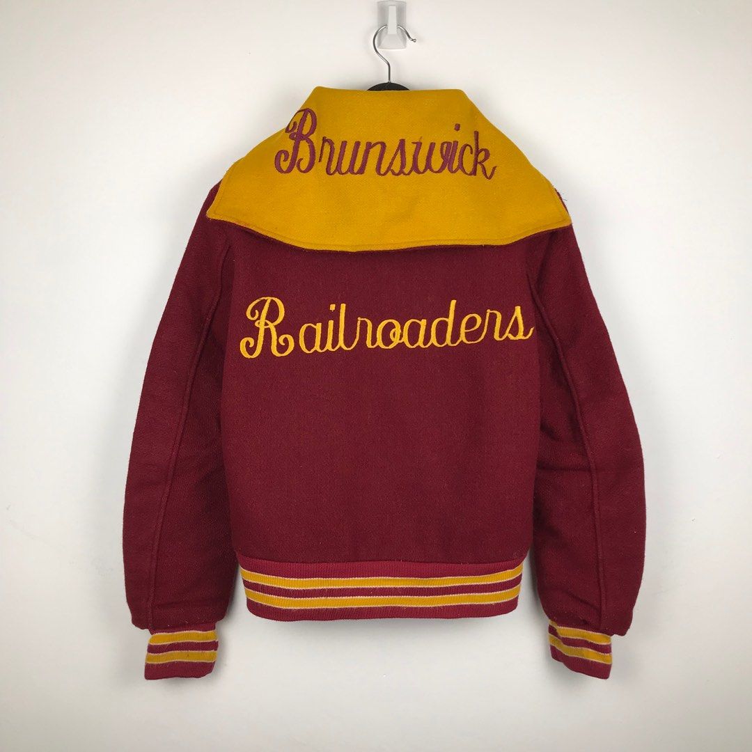 Vintage Brunswick Hooded Wool Varsity Jacket, Men's Fashion, Coats, Jackets and Outerwear on