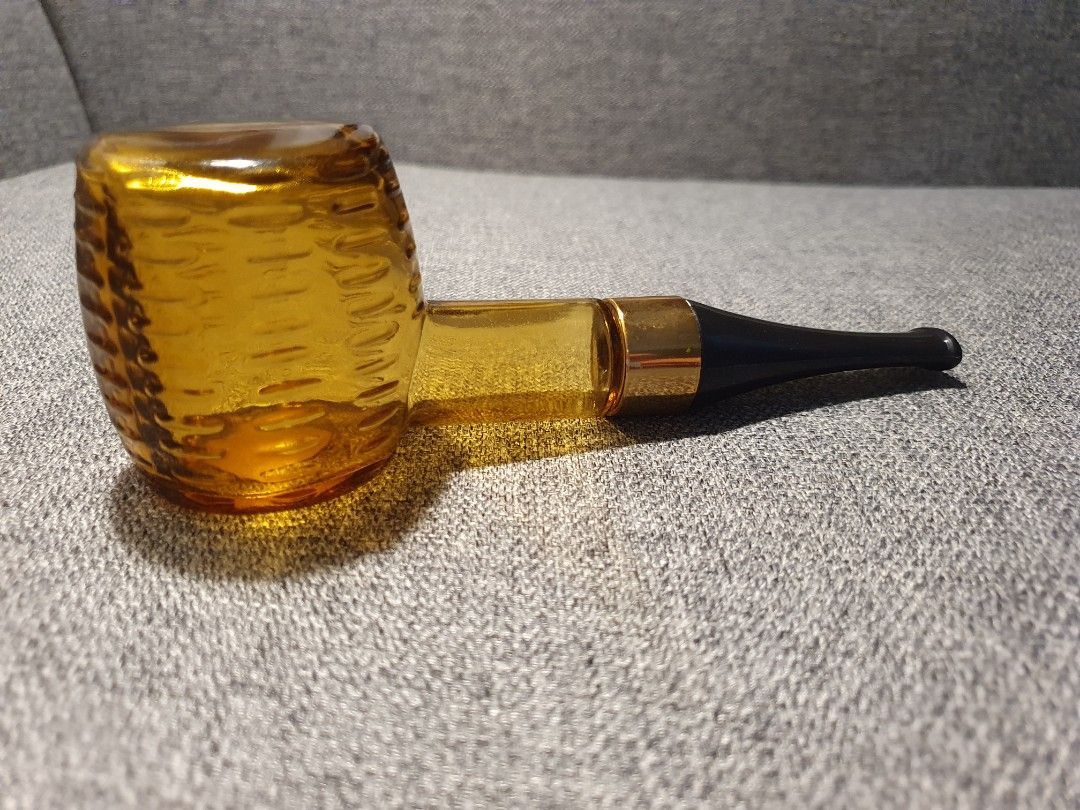 Birthday SALE !!! Vintage Collectible Amber Glass Avon Corn Cob Pipe