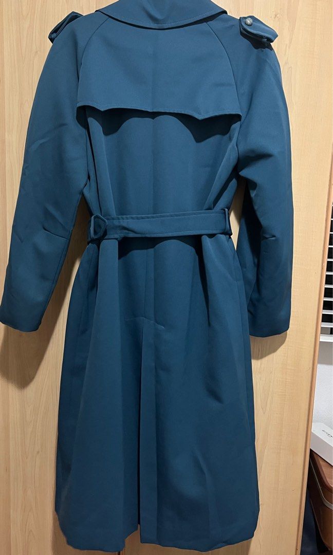 Vintage Teal Trench Coat, Women's Fashion, Coats, Jackets and Outerwear