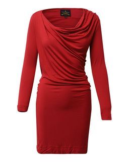 VIVIENNE WESTWOOD ANGLOMANIA Red Draped Tunic Dress