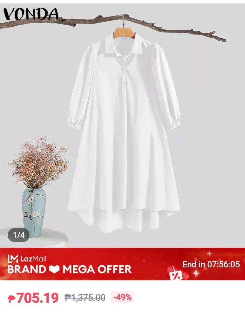 Vonda White dress (Category: Dresses) located in Cainta. Submitted by condoandstuff (Listing ID 1199129406, Image 1). Description: Brand new with tag. Vonda white dress bought in Lazada for 700 plus. Medium in size.