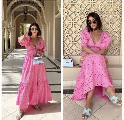 Zara Pink Eyelet Dress, Women's Fashion, Dresses u0026 Sets, Dresses on  Carousell