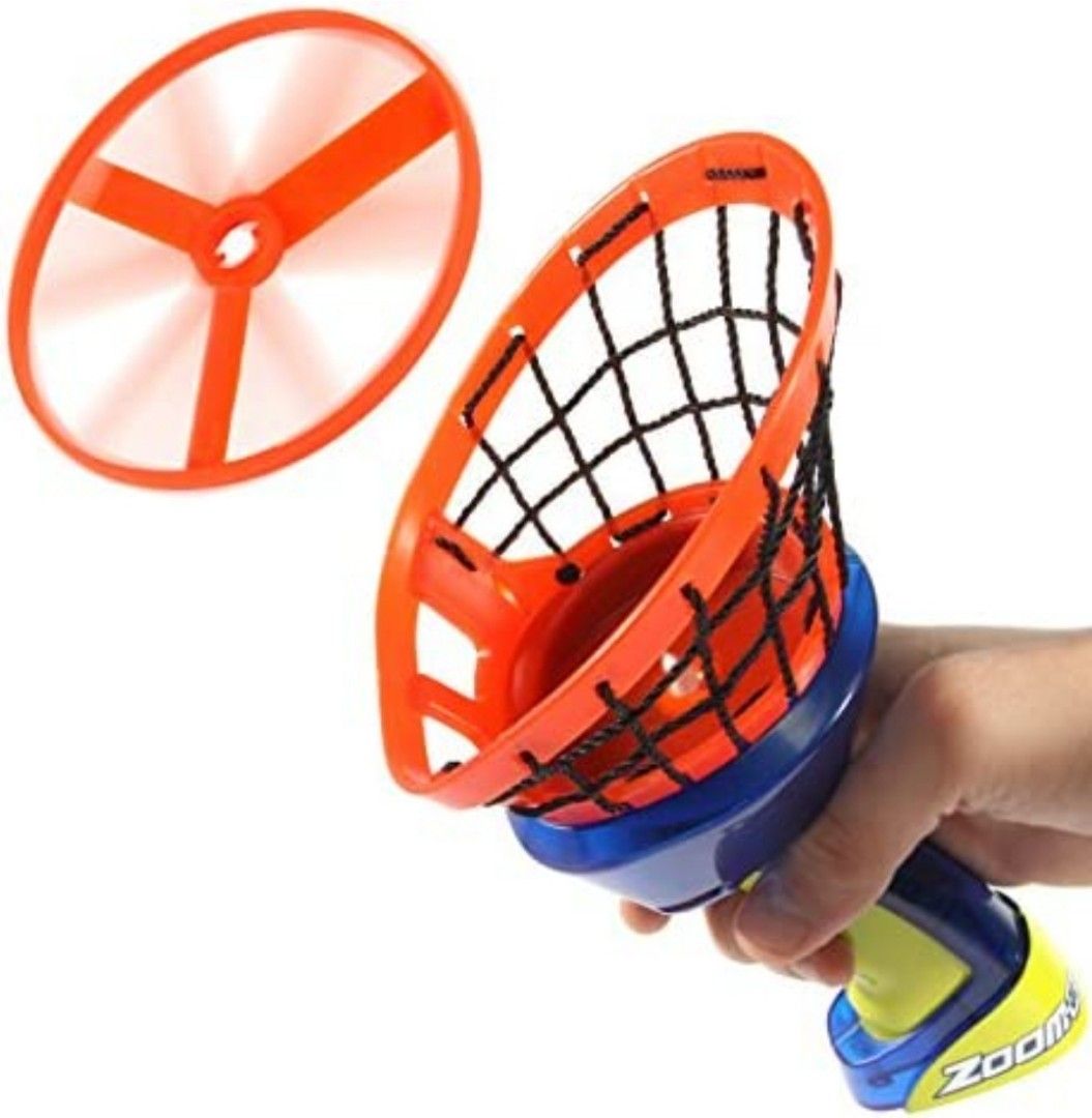 ZoomO Flying Disc Launcher With Catch Net, 興趣及遊戲, 玩具 & 遊戲類 Carousell