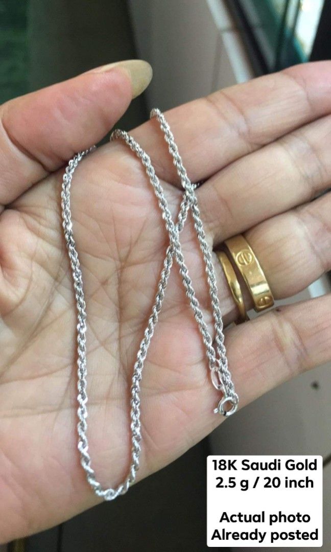 18k white gold store chain 20 inch