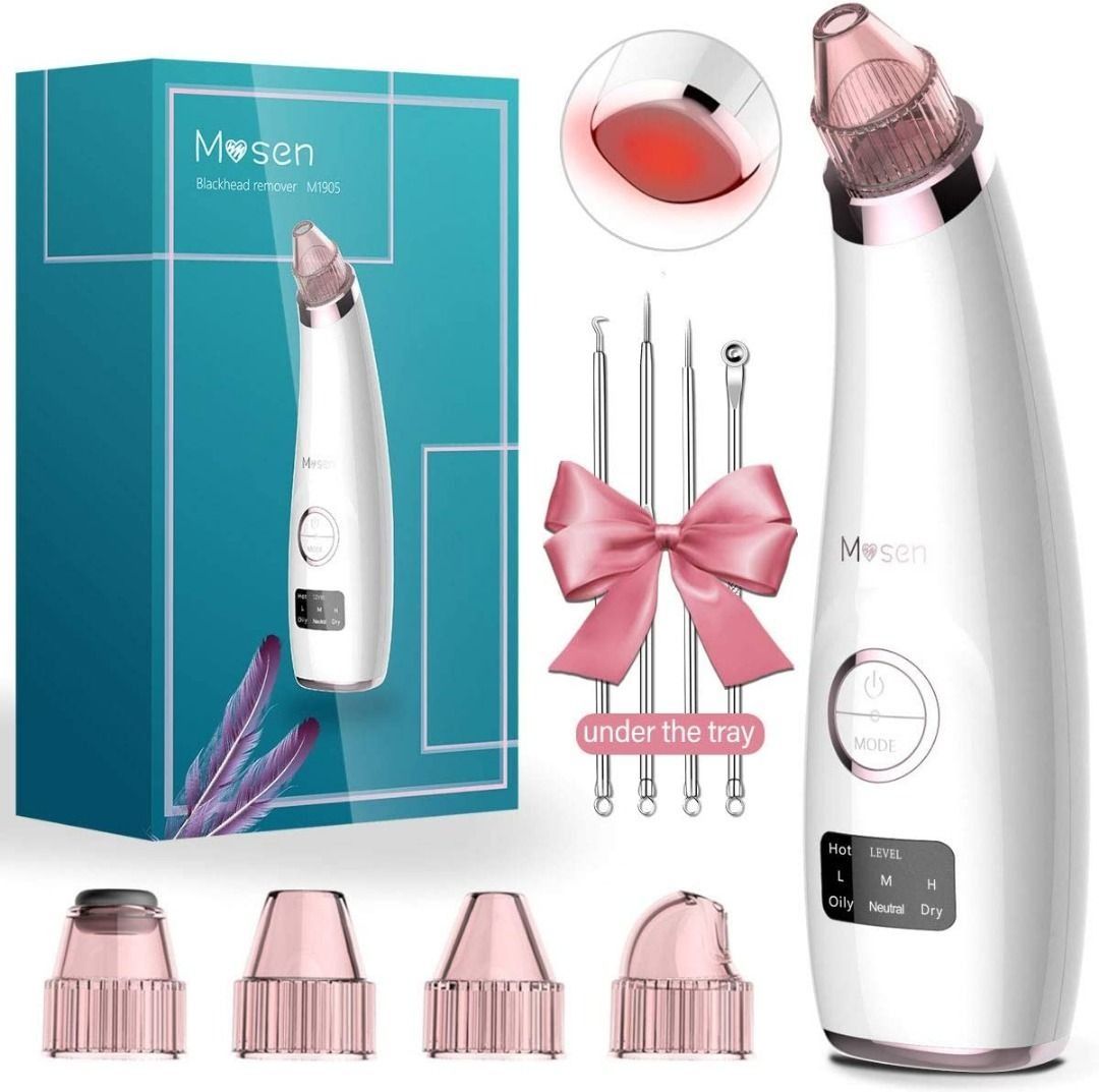 2998] Mosen Blackhead Remover Vacuum Professional Pore Vacuum Cleaner Acne  Comedone Extractor USB Rechargeable LED display 4 modes 5 replaceable  probes, Beauty  Personal Care, Face, Face Care on Carousell