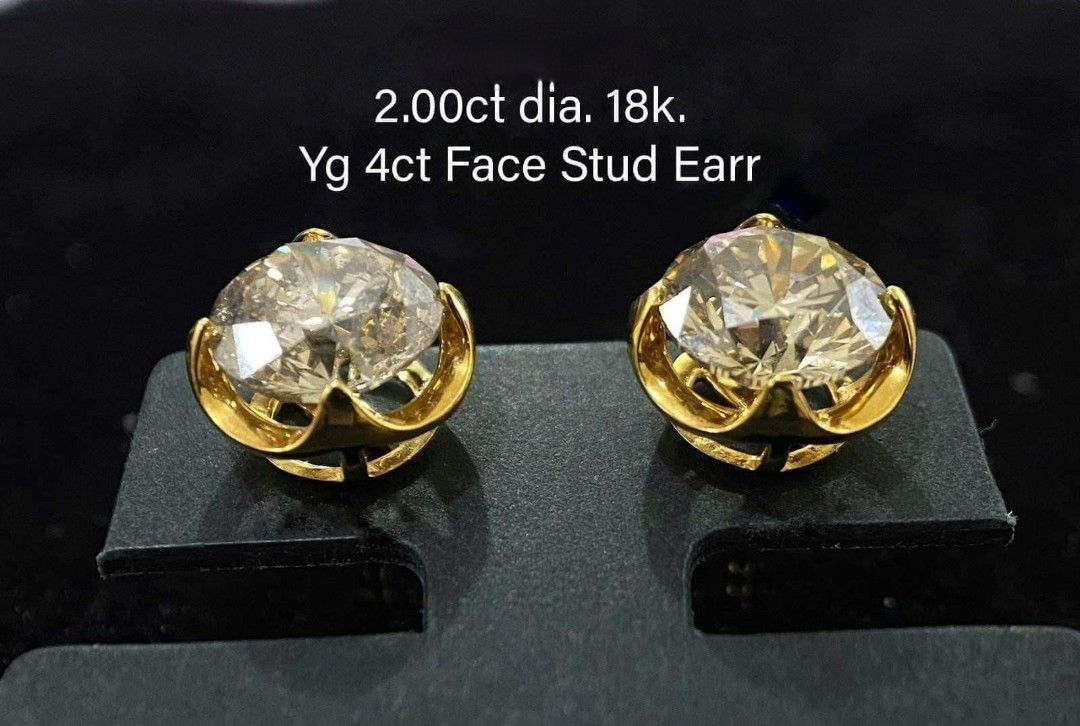 K18 Wg/Yg 2 tone Earrings - www.glycoala.com