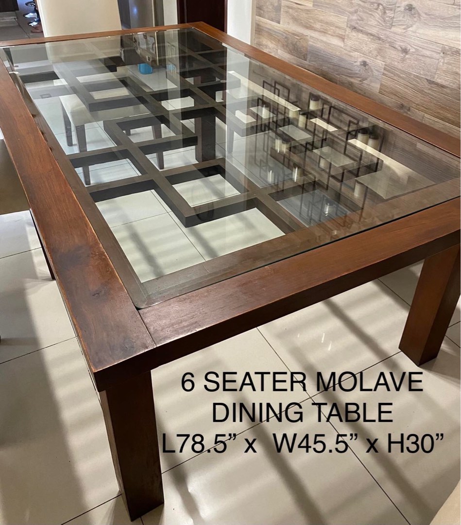 6 Seater Molave Dining Table, Furniture & Home Living, Furniture