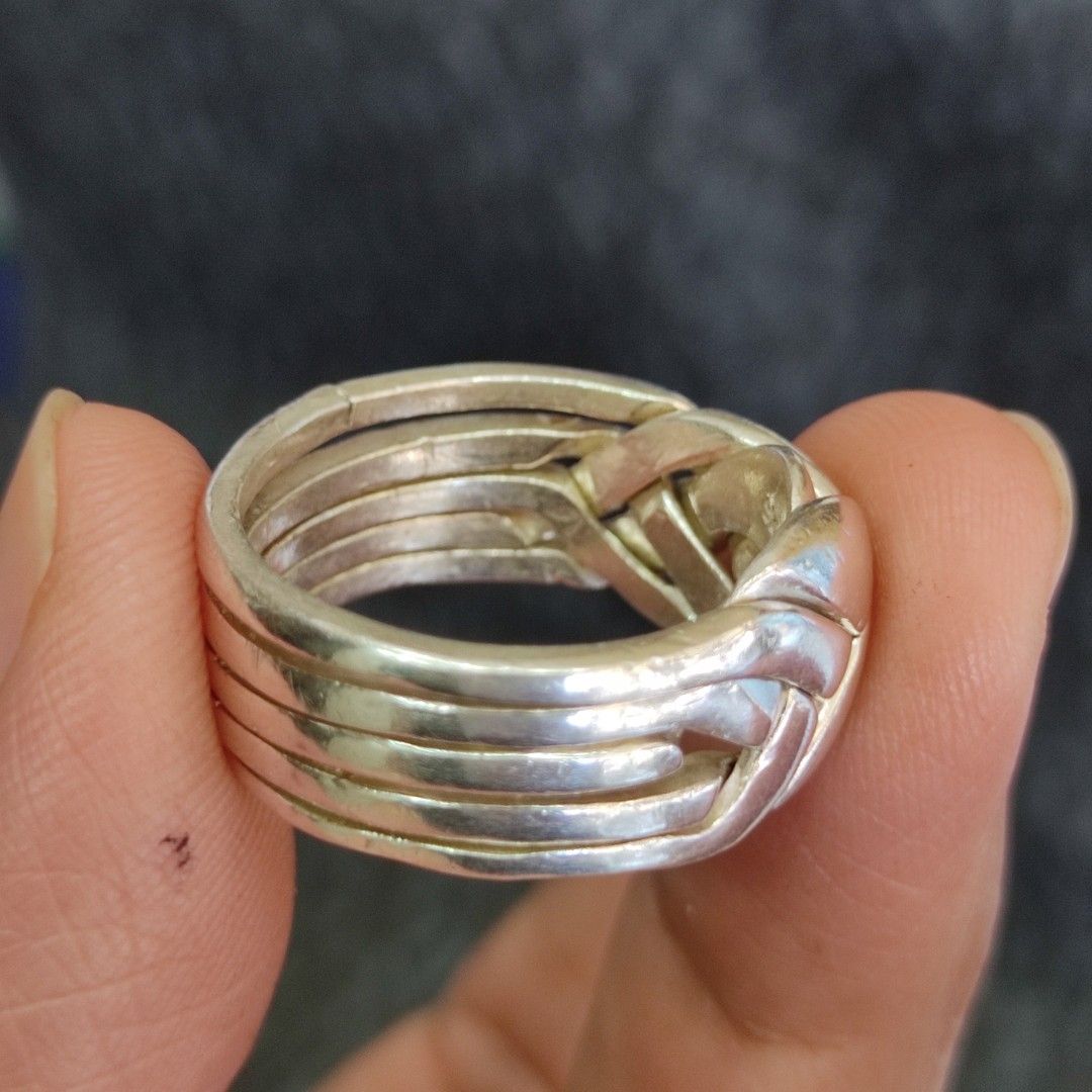 925 Sterling Silver 5Piece Puzzle Ring, Women's Fashion, Jewelry