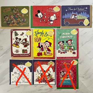 【現貨】迪士尼 Disney 聖誕卡 聖誕咭 Christmas card Xmas 萬用卡 生日卡 感謝卡 米奇 米妮 mickey minnie 剪影