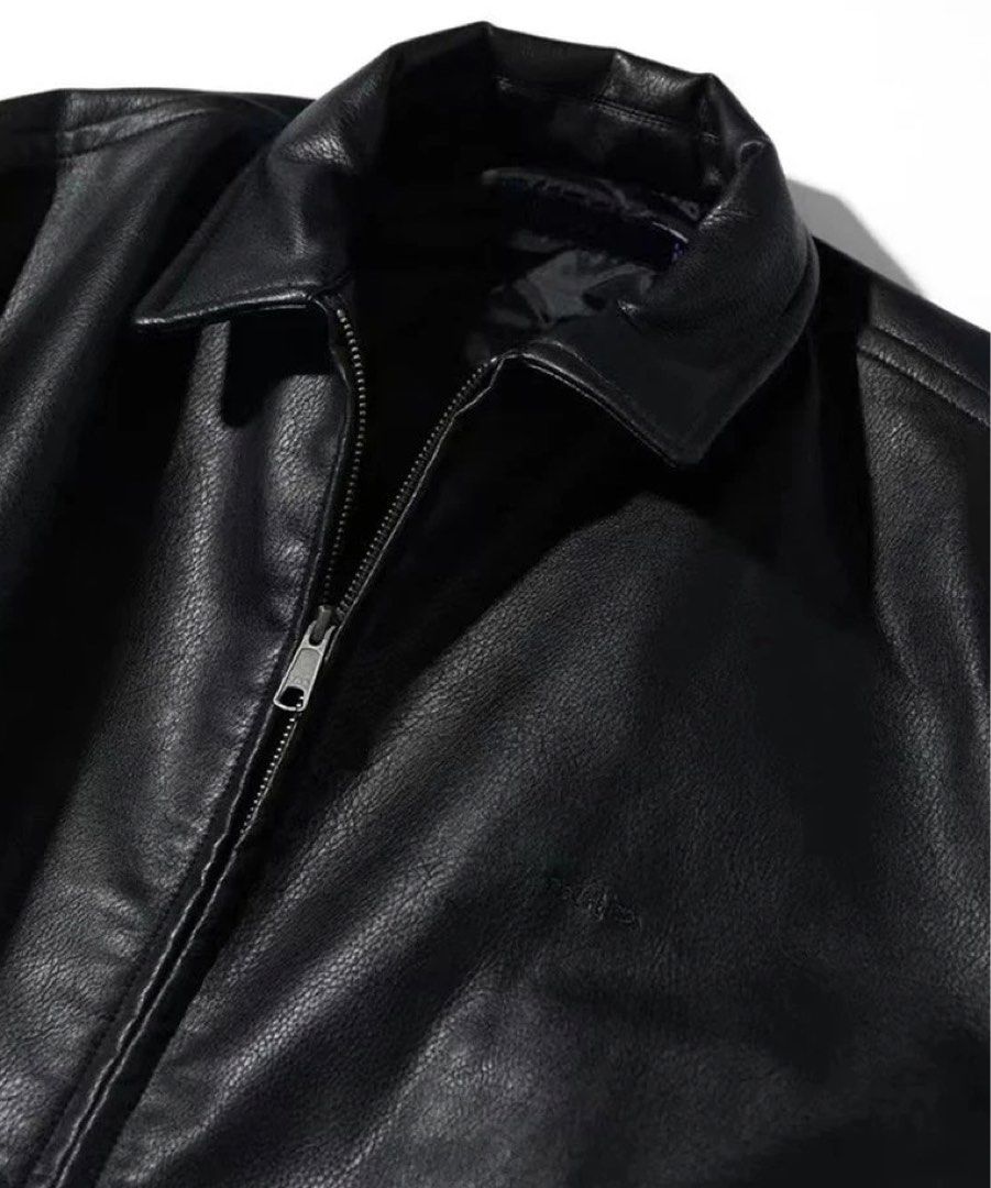 Last clearance 日本預訂nautica vegan leather jacket 刺繡logo