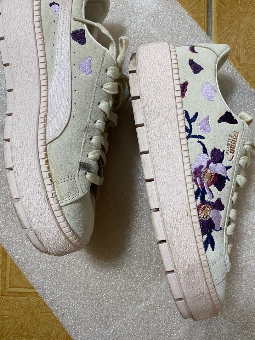 Puma suede platform trace flowery best sale