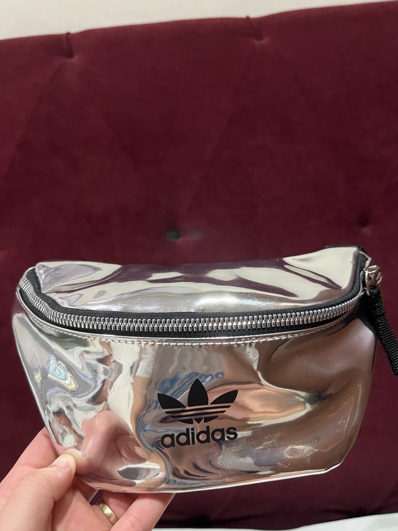Adidas Waist Bag silver metalic, Fesyen Wanita, Tas & Dompet di Carousell