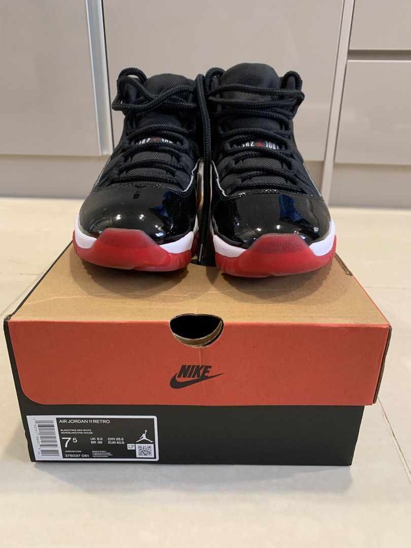 Air Jordan 11 BRED, Men's Fashion, Footwear, Sneakers on Carousell