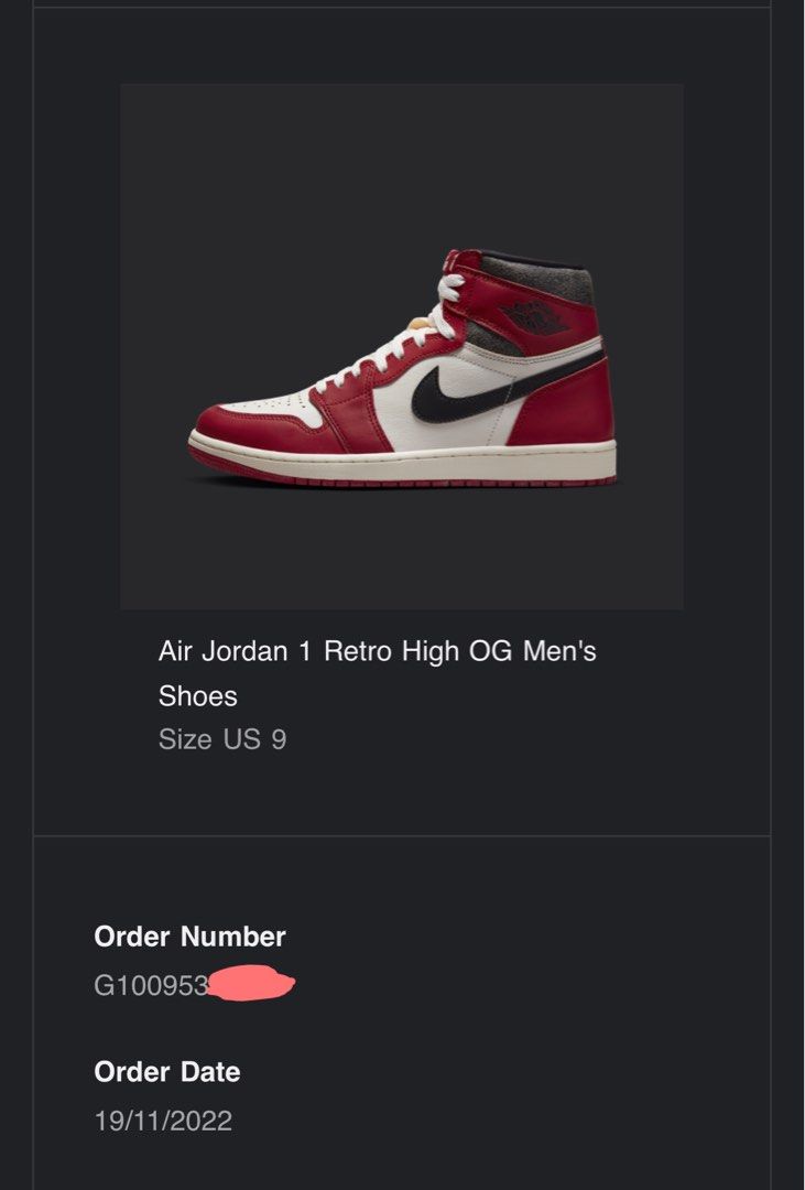 Air Jordan 1 Retro High OG Nike Lost Found Chicago Men s
