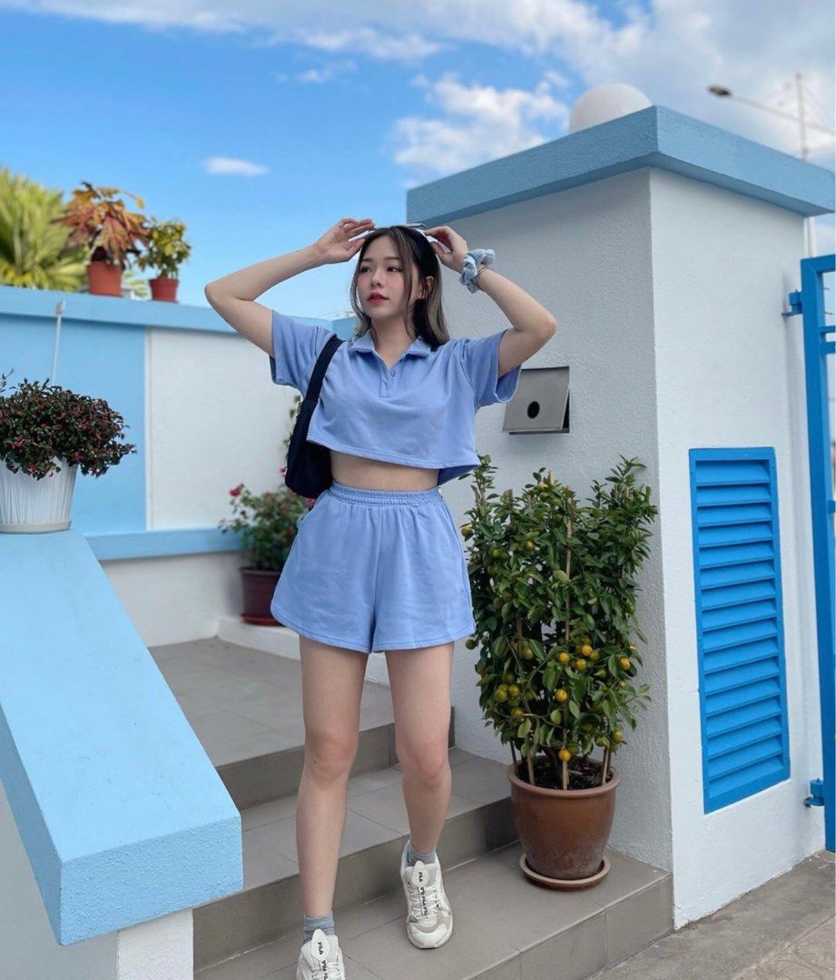 ARIMEE Butter Bakery Korea Pullover Set in Honey Blue Women s