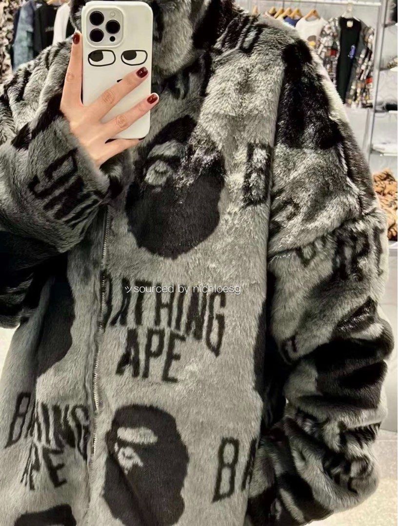 Bape fur jacket best sale