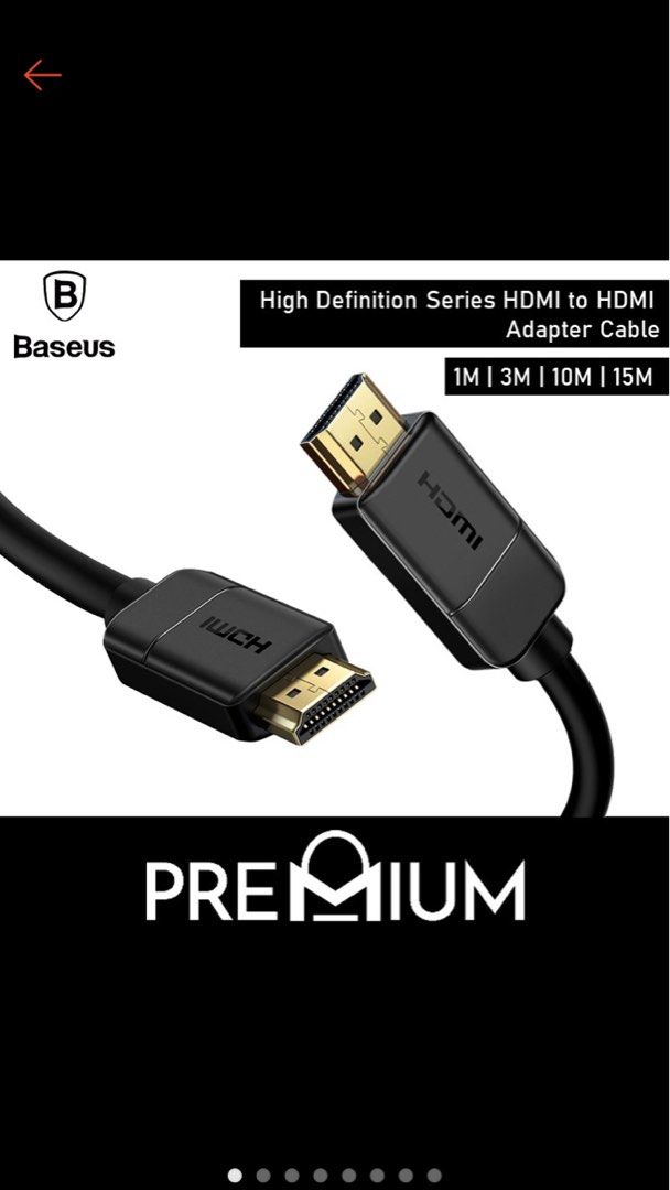 BASEUS High Definition Series HDMI to HDMI Adapter Cable (5m