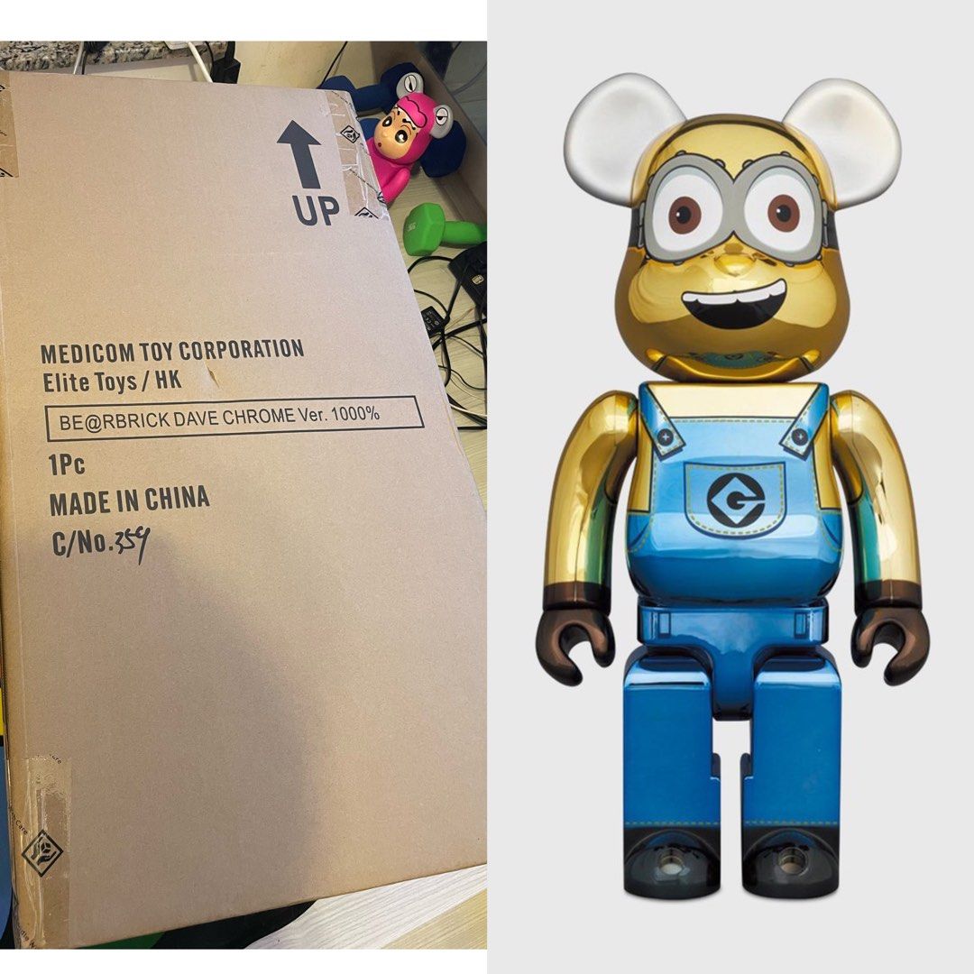 Bearbrick Dave Chrome ver 1000%, 興趣及遊戲, 玩具& 遊戲類- Carousell