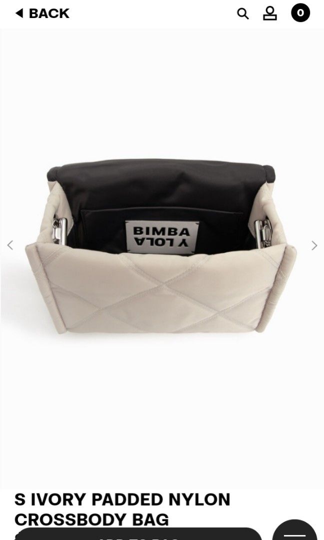 Bimba Y Lola LB Maxi Logo Small Padded Nylon Shoulder Bag Black